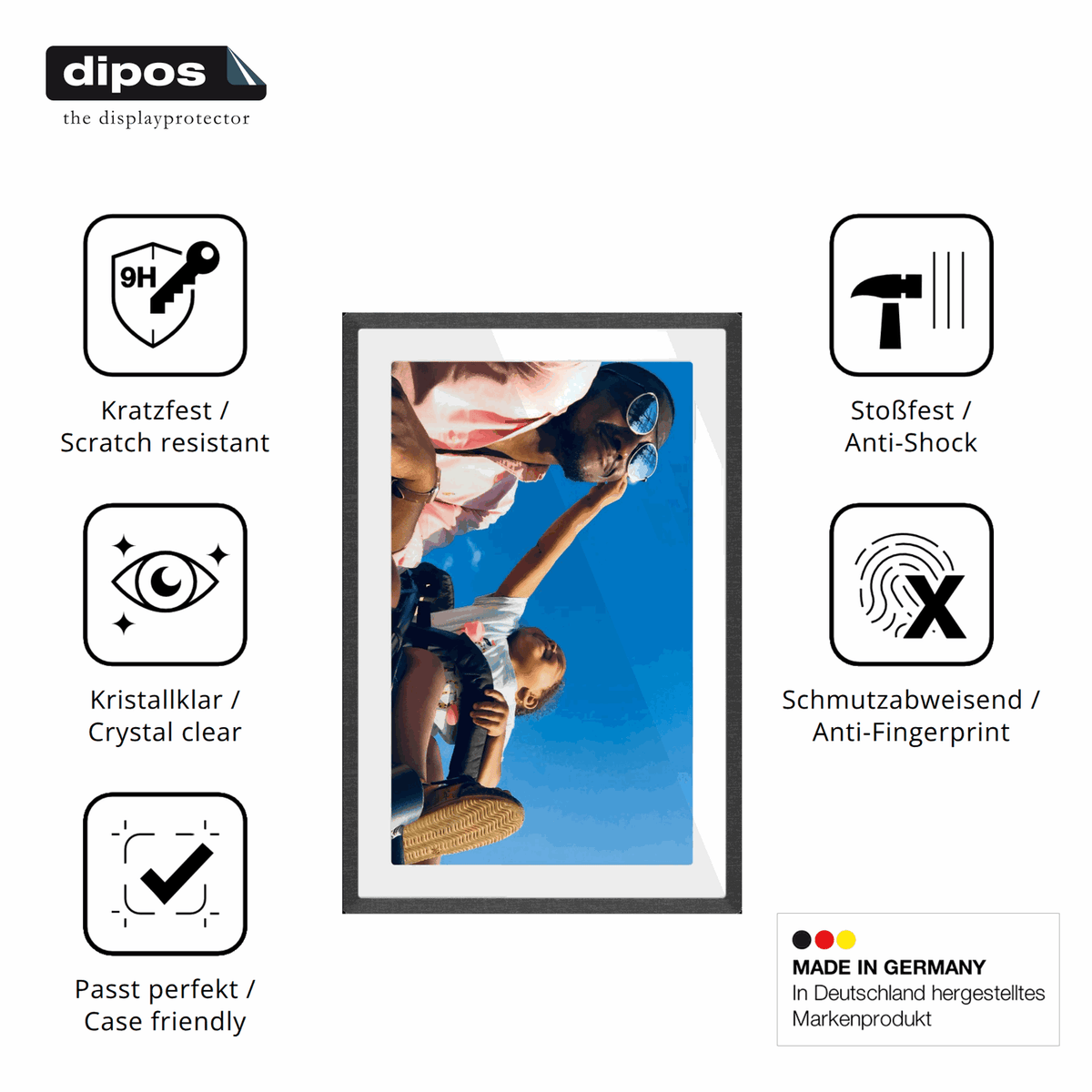 2x Screen Protector for pexar 11 Zoll Digitaler Bilderrahmen Flexible Glass 9H