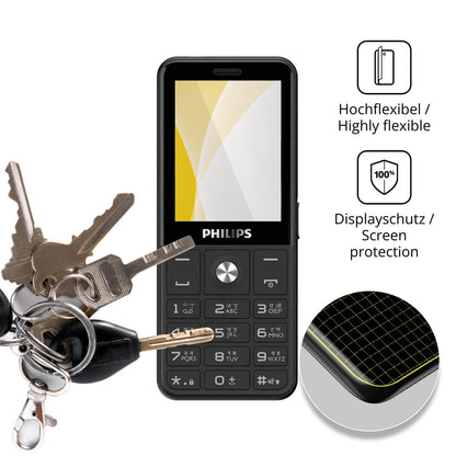 dipos Displayschutz für Philips E2221, transparente Oberfläche, geringe Dicke und perfekte Passform