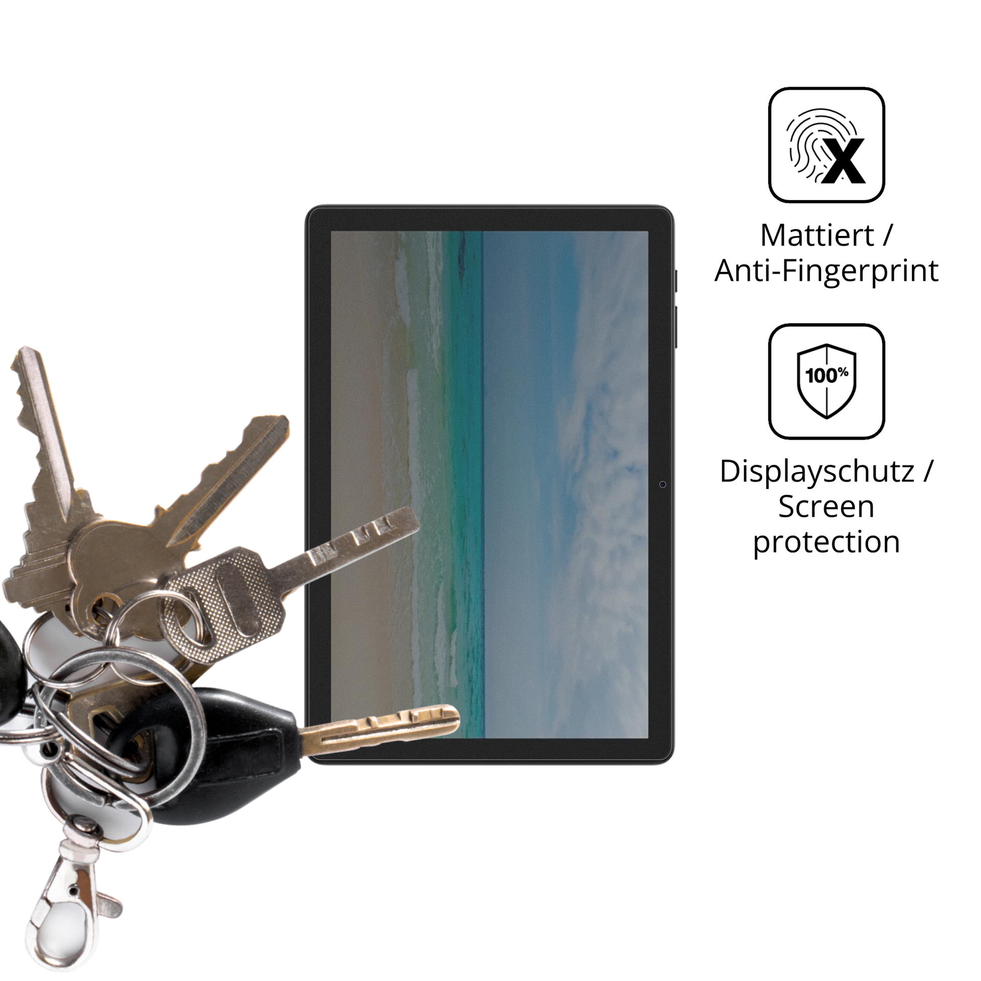 dipos Displayschutz für Philips T7305, mattierte Oberfläche, Blickschutzfilter und perfekter Passform