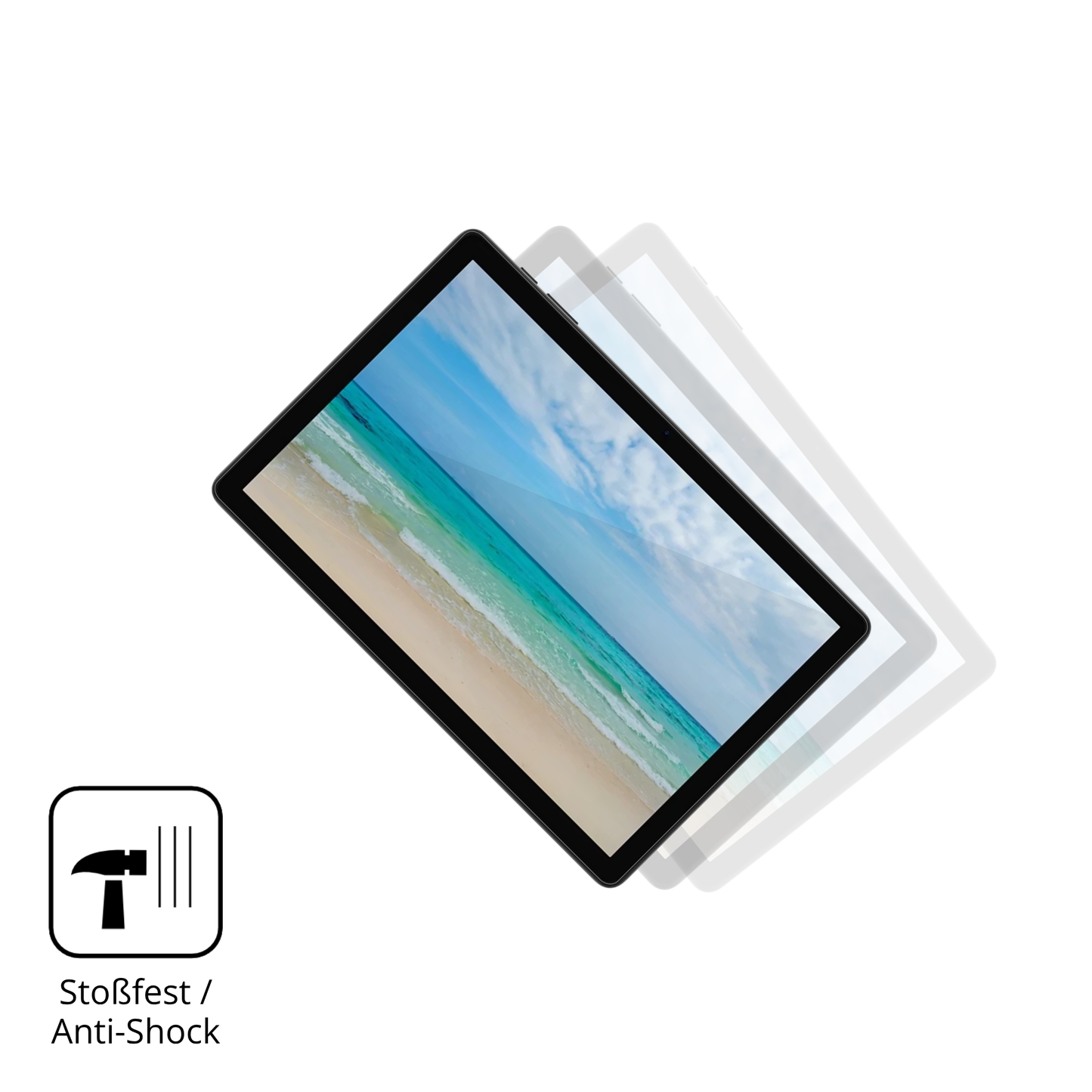 Schutz gegen Kratzer auf dem Philips T7305 Glas durch Schlüssel, Stöße gegen die Tischkante oder Stürze