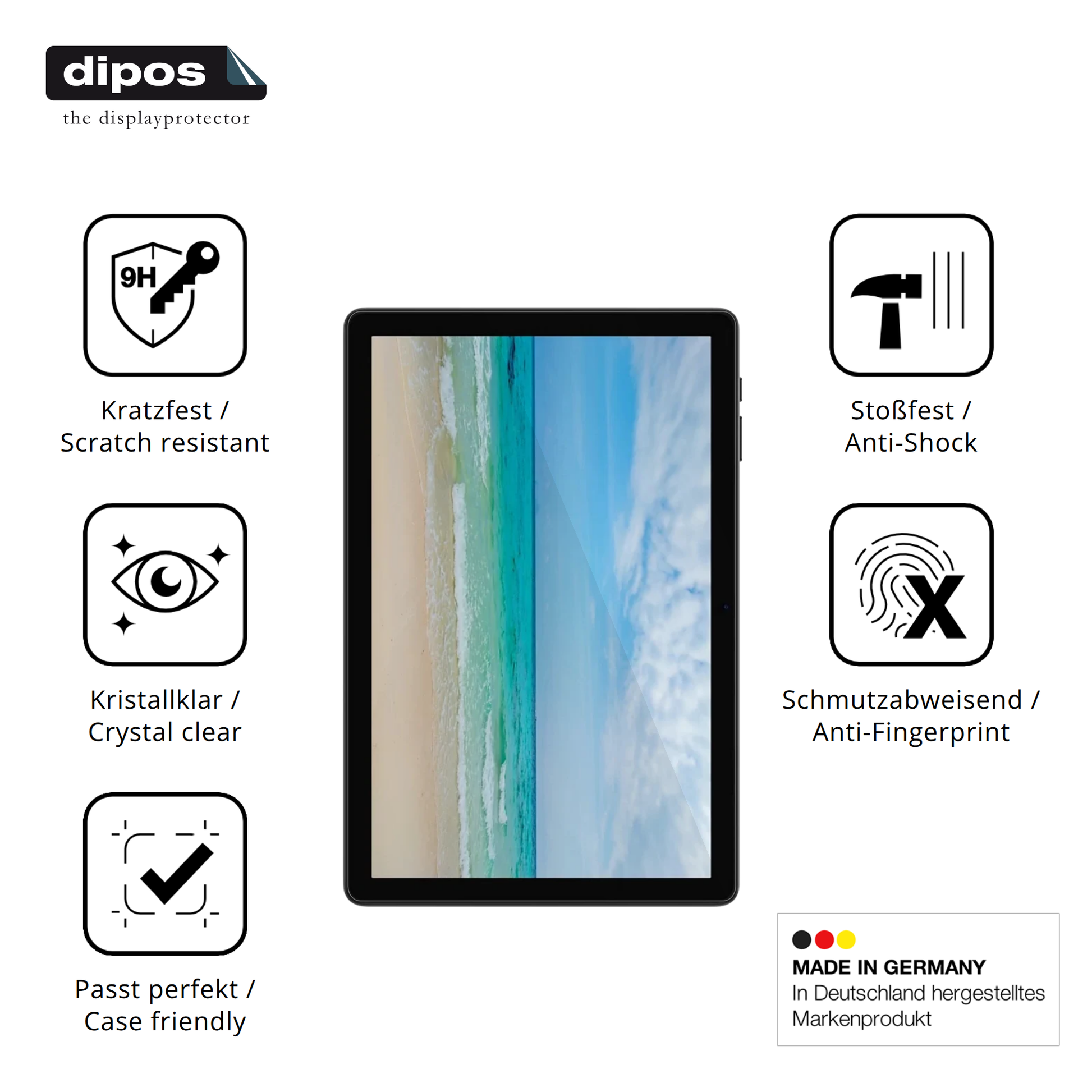 Displayschutz hergestellt in Deutschland, höchste Qualität made in Germany