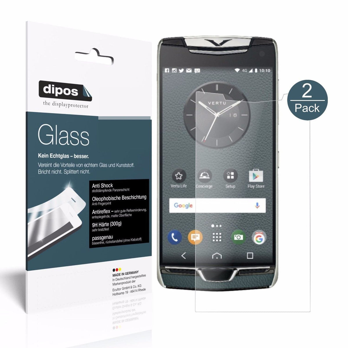 dipos 2x 9H Matte Screen Protector for Vertu Constellation (2017)