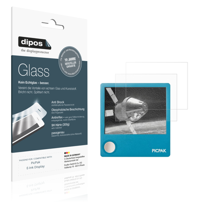 Matte Displayschutzfolie von dipos passend für PicPak E-Ink Display, 9H kratzfest und blasenfrei montiert