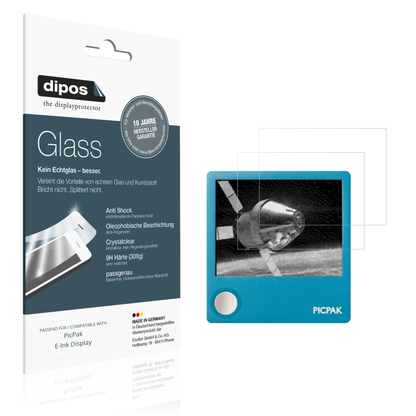 Klare Displayschutzfolie von dipos passend für PicPak E-Ink Display, 9H kratzfest und blasenfrei montiert