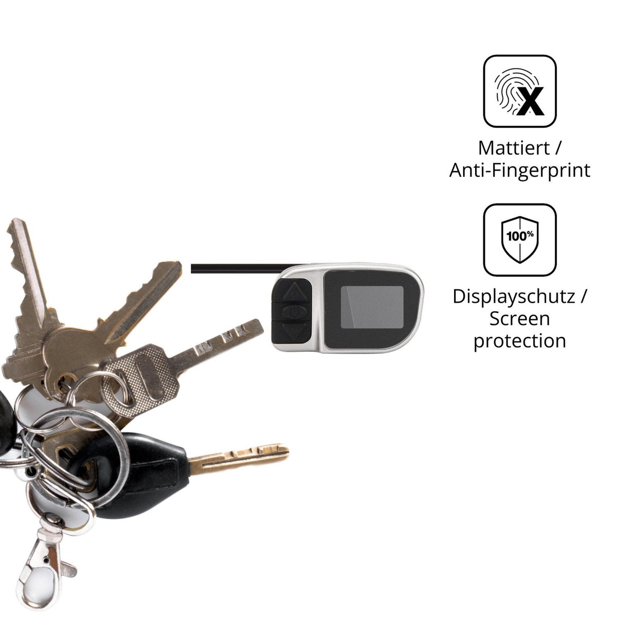 dipos Displayschutz für Pilipane TSDZ2 VLCD6, mattierte Oberfläche, Blickschutzfilter und perfekter Passform
