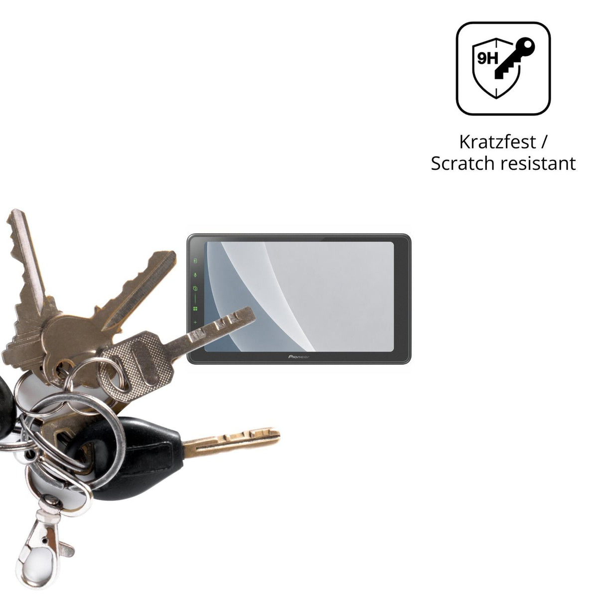 dipos Displayschutz für Pioneer SPH-EVO98DAB-UNI, mattierte Oberfläche, robuste Festigkeit und perfekte Passform