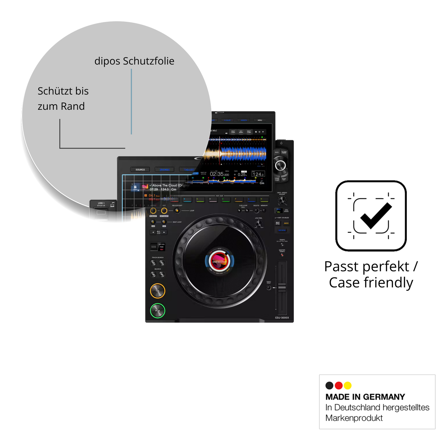 Besonders flexibler Displayschutz mit Anti-Shock-Schicht im Materialmix
