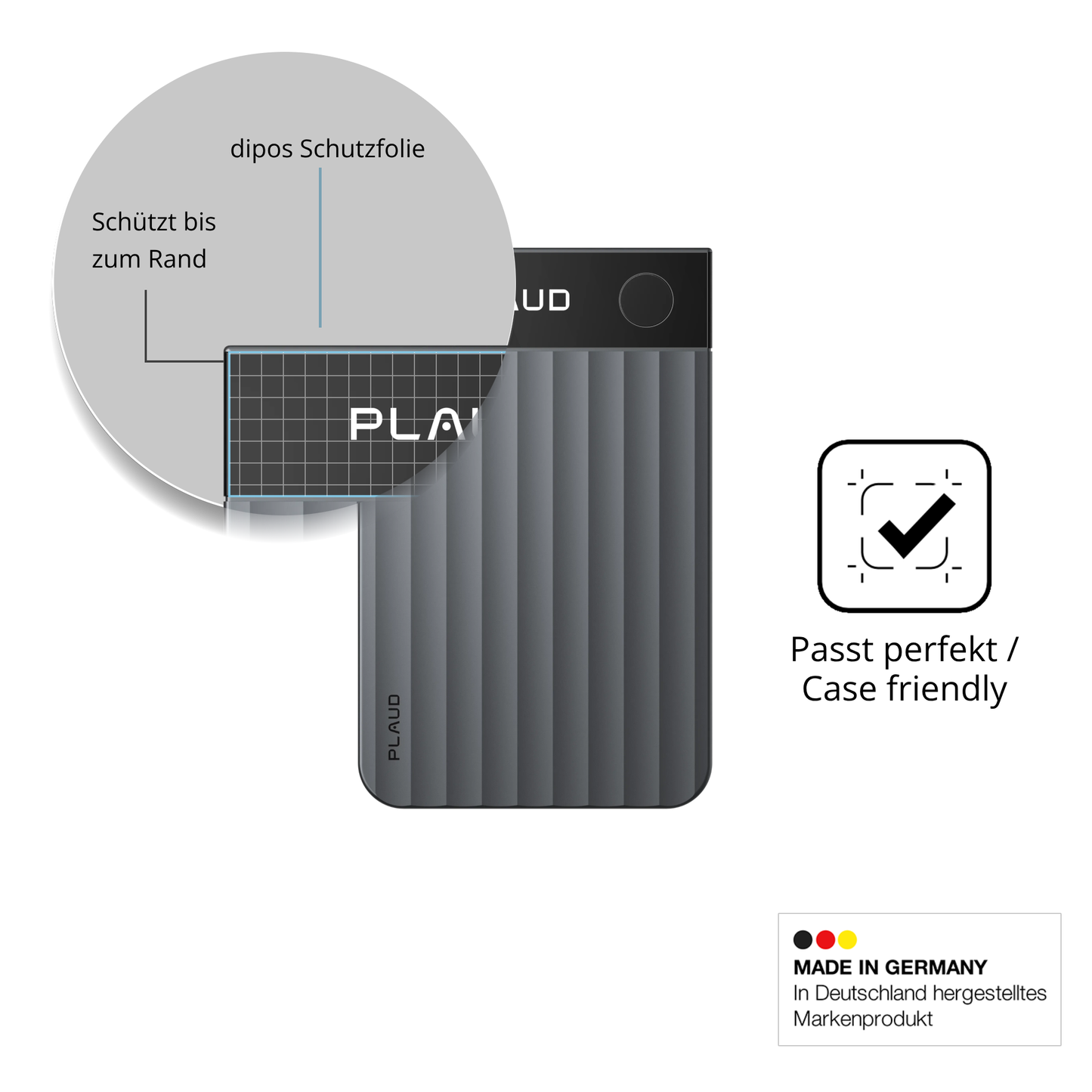 Besonders flexibler Displayschutz mit Anti-Shock-Schicht im Materialmix