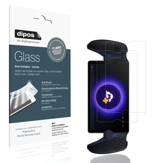 Klare Displayschutzfolie von dipos passend für Playstation Portal Remote 8 Zoll, 9H kratzfest und blasenfrei montiert