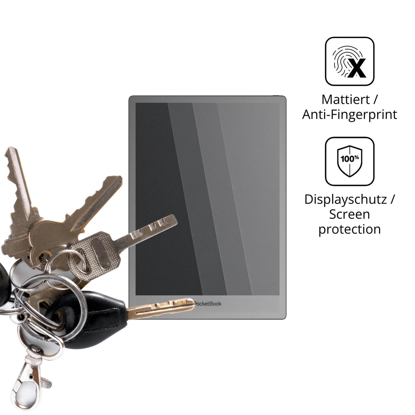 dipos Displayschutz für PocketBook InkPad One, mattierte Oberfläche, Blickschutzfilter und perfekter Passform