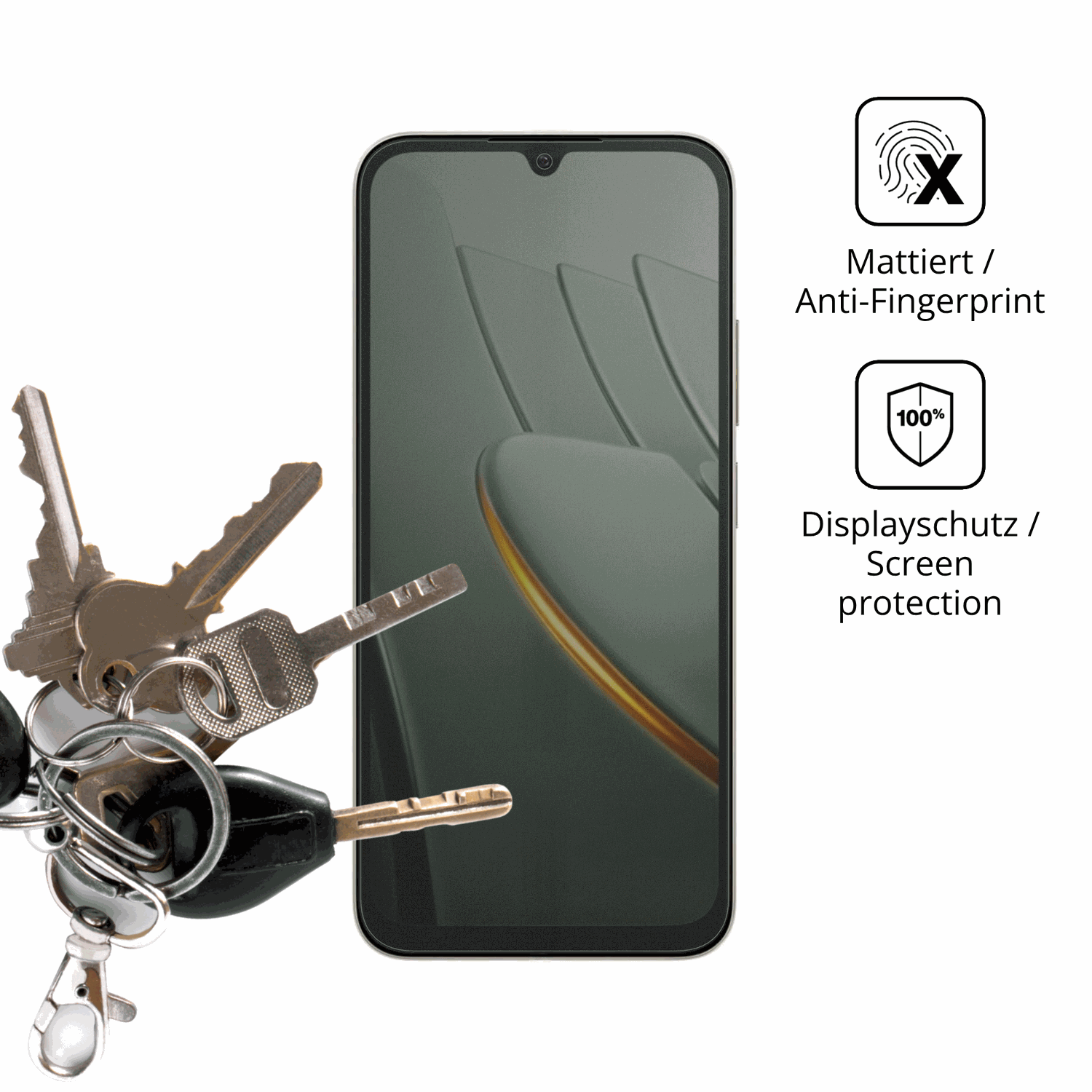 dipos Displayschutz für POCO C81 Pro, mattierte Oberfläche, Blickschutzfilter und perfekter Passform