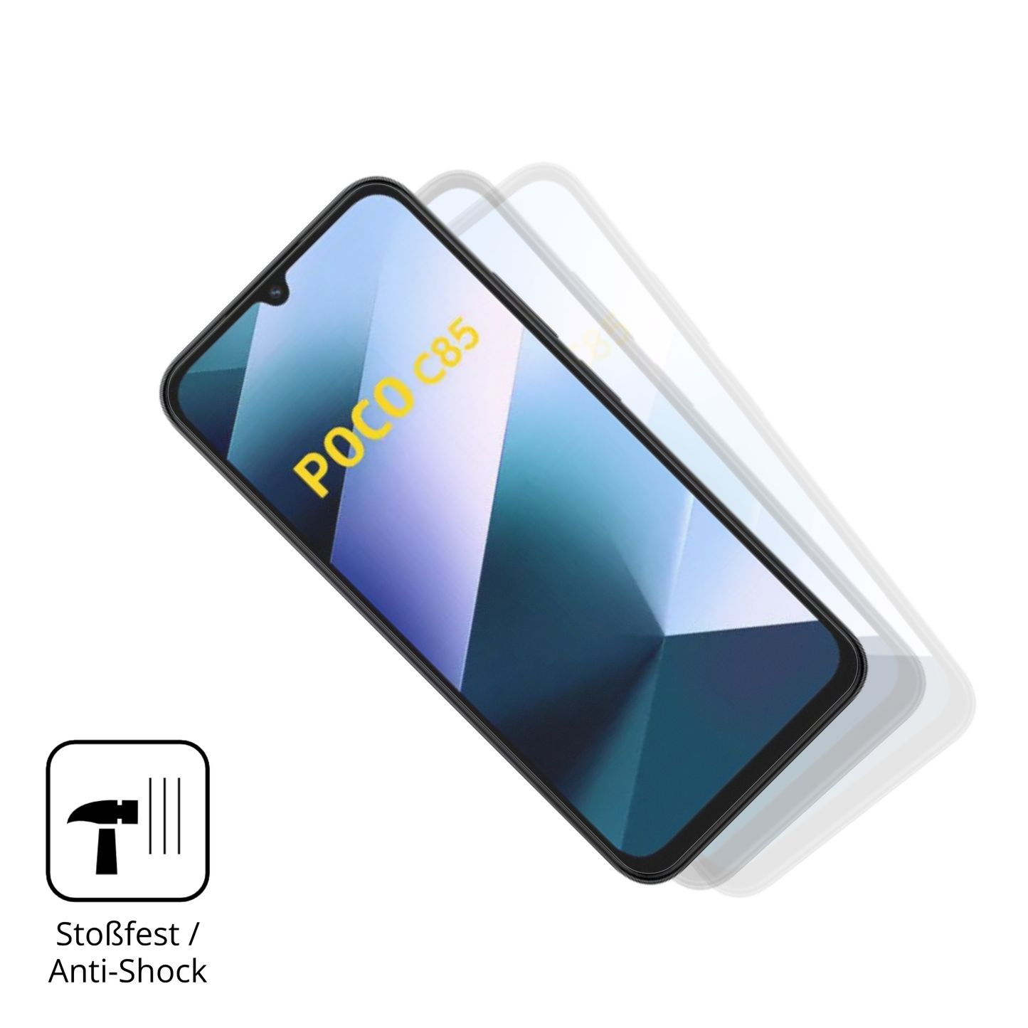 2x 9H Schutzfolie matt für Poco C85 Panzerfolie