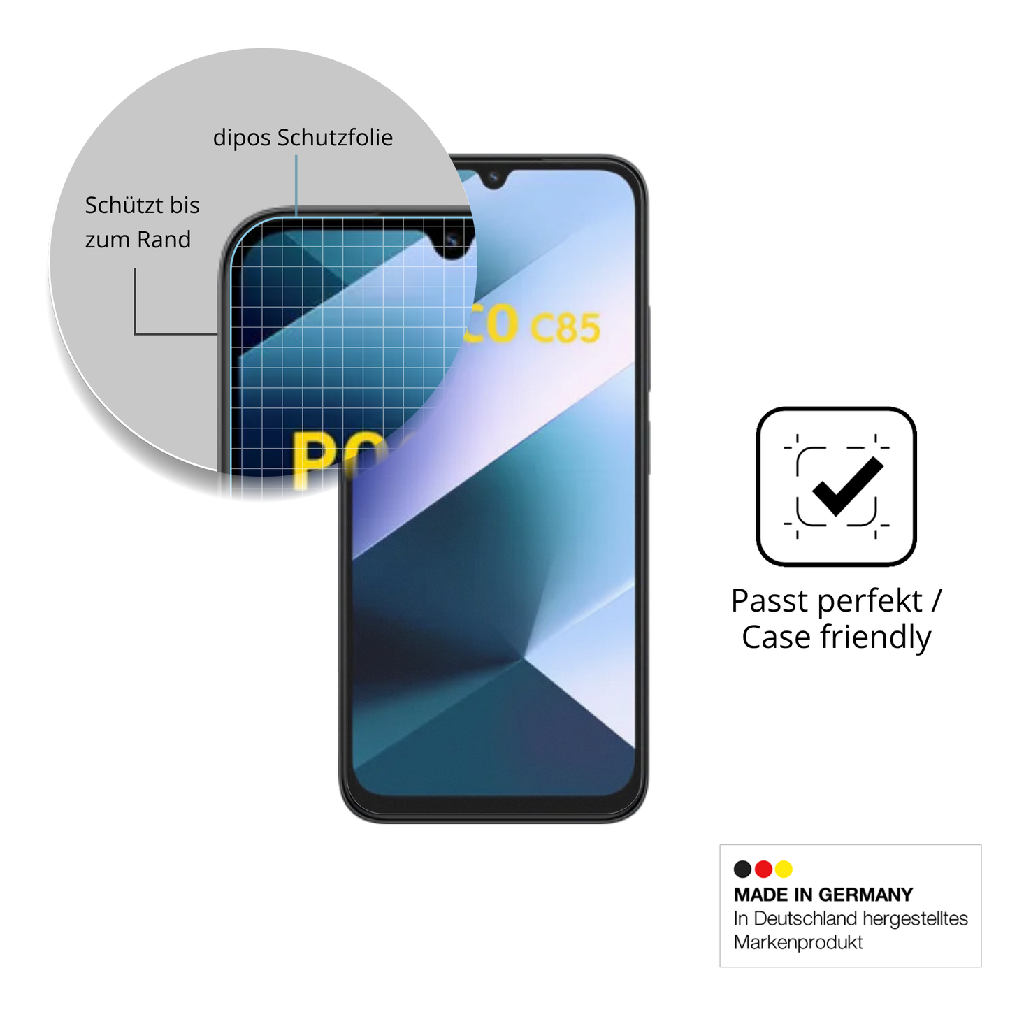 2x 9H Schutzfolie matt für Poco C85 Panzerfolie