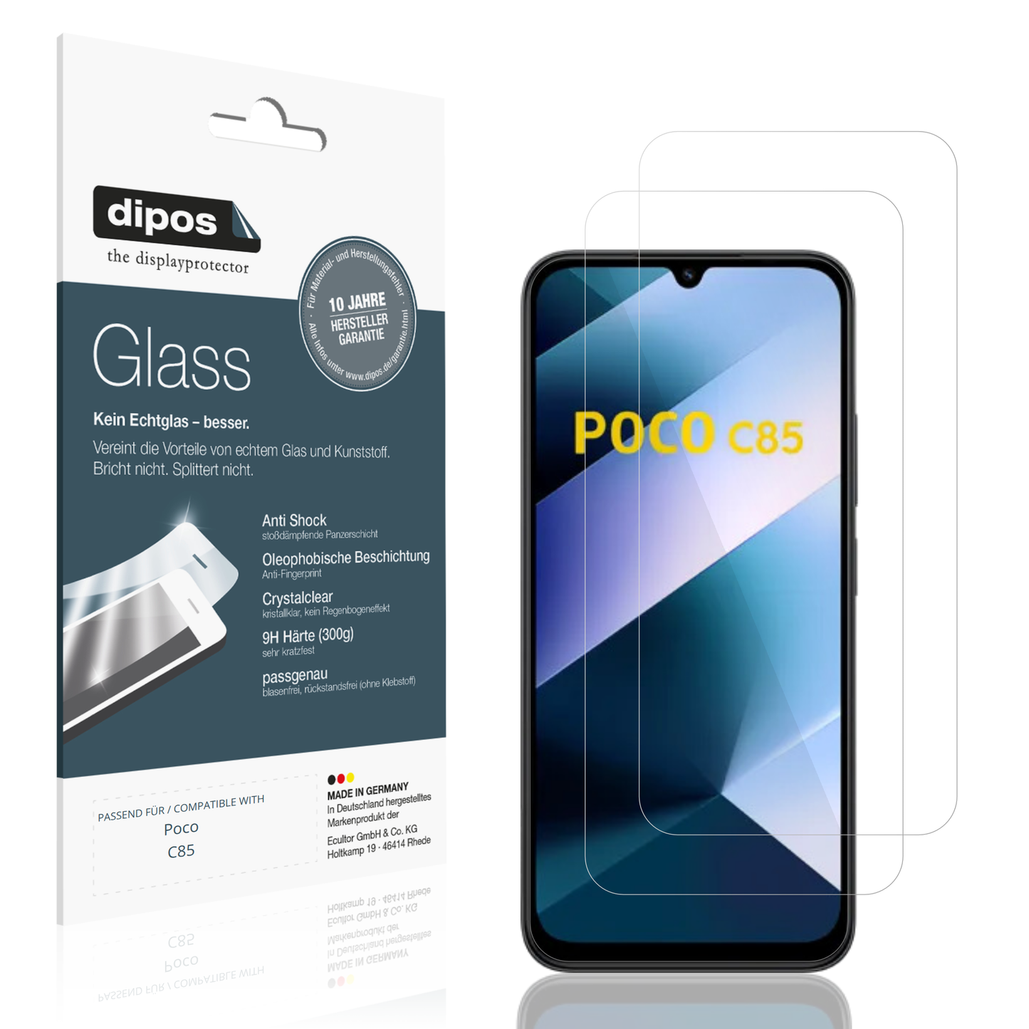 2x 9H Schutzfolie für Poco C85 Panzerfolie