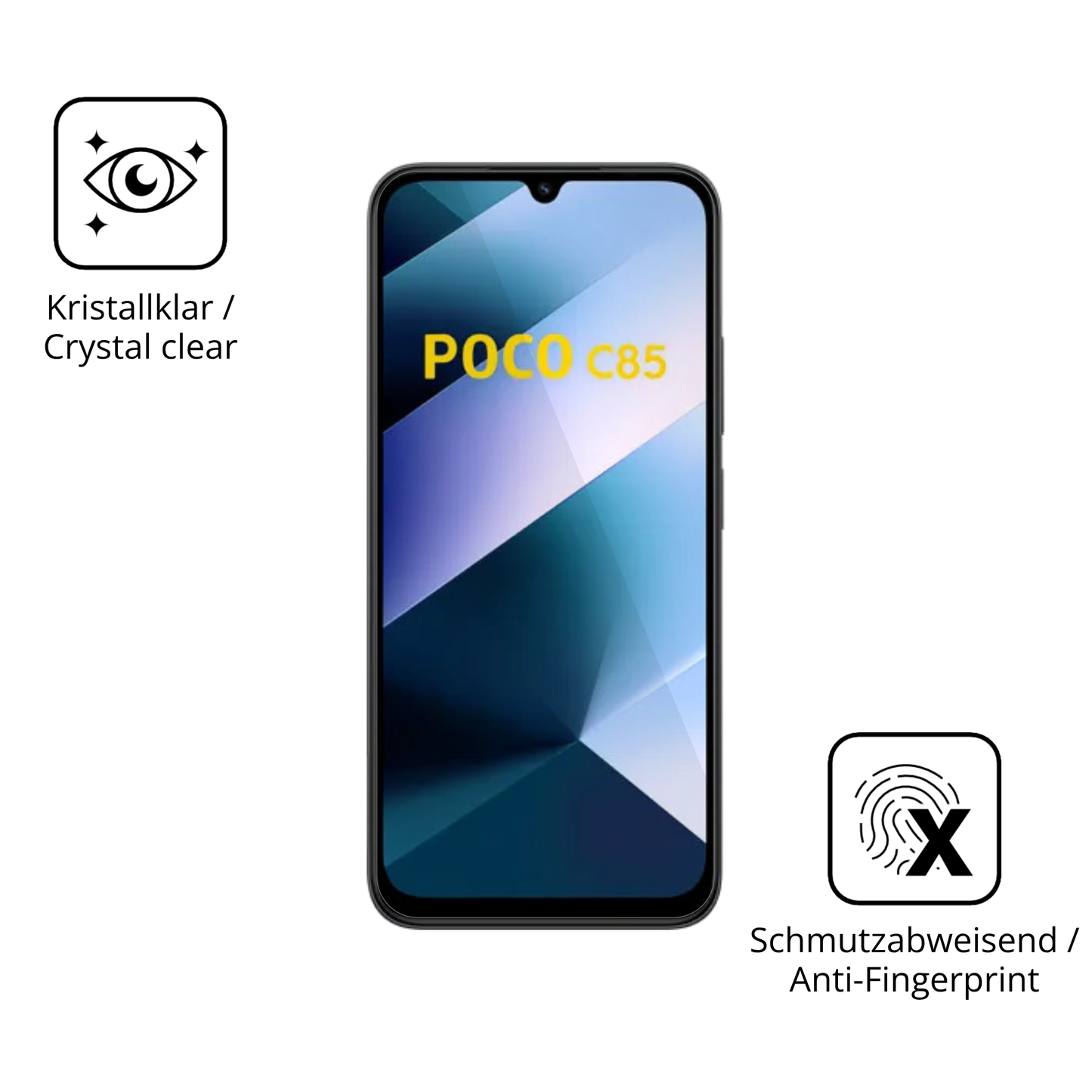 2x 9H Schutzfolie für Poco C85 Panzerfolie