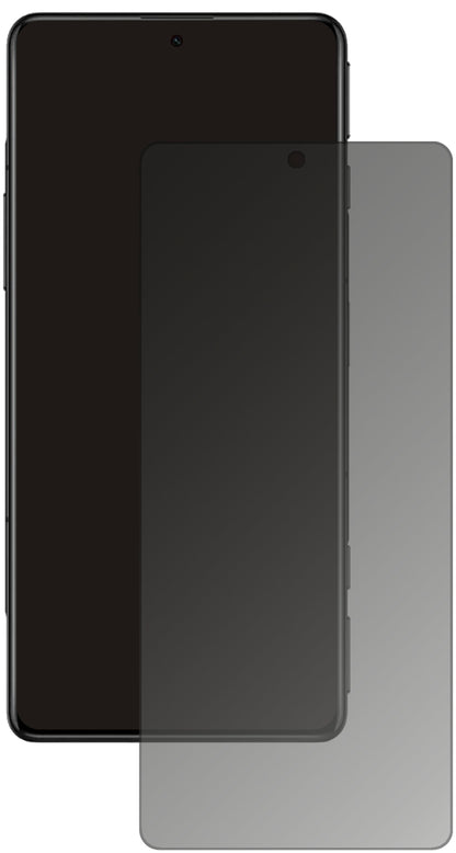 PocoF3 GT mit aufgebrachtem dipos Displayschutz, der seitliche Einblicke blockiert