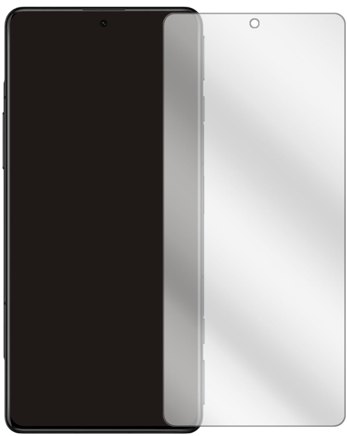 PocoF3 GT mit aufgebrachter dipos Displayschutzfolie, glasklare Darstellung ohne Einschränkungen
