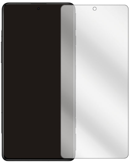 PocoF3 GT mit aufgebrachter dipos Displayschutzfolie, glasklare Darstellung ohne Einschränkungen
