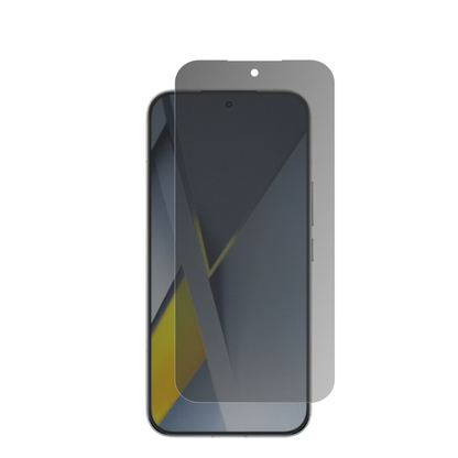 PocoF8 Pro mit aufgebrachtem dipos Displayschutz, der seitliche Einblicke blockiert