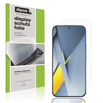 Matte Displayschutzfolie von dipos passend für Poco F8 Ultra, präziser Zuschnitt und blasenfrei montiert