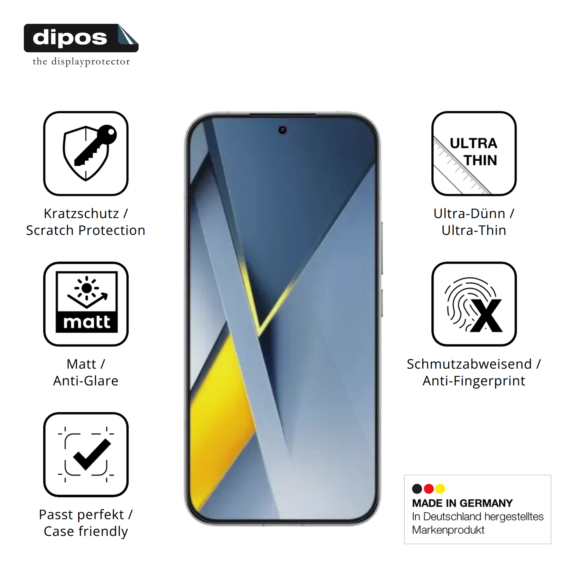 Displayschutz hergestellt in Deutschland, höchste Qualität made in Germany