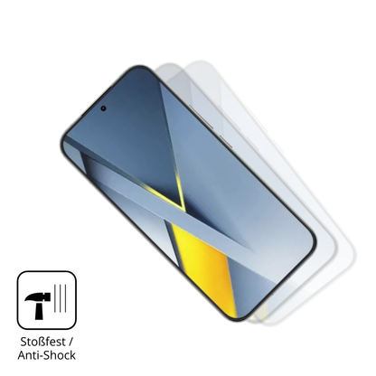 Schutz gegen Kratzer auf dem Poco F8 Pro Glas durch Schlüssel, Stöße gegen die Tischkante oder Stürze