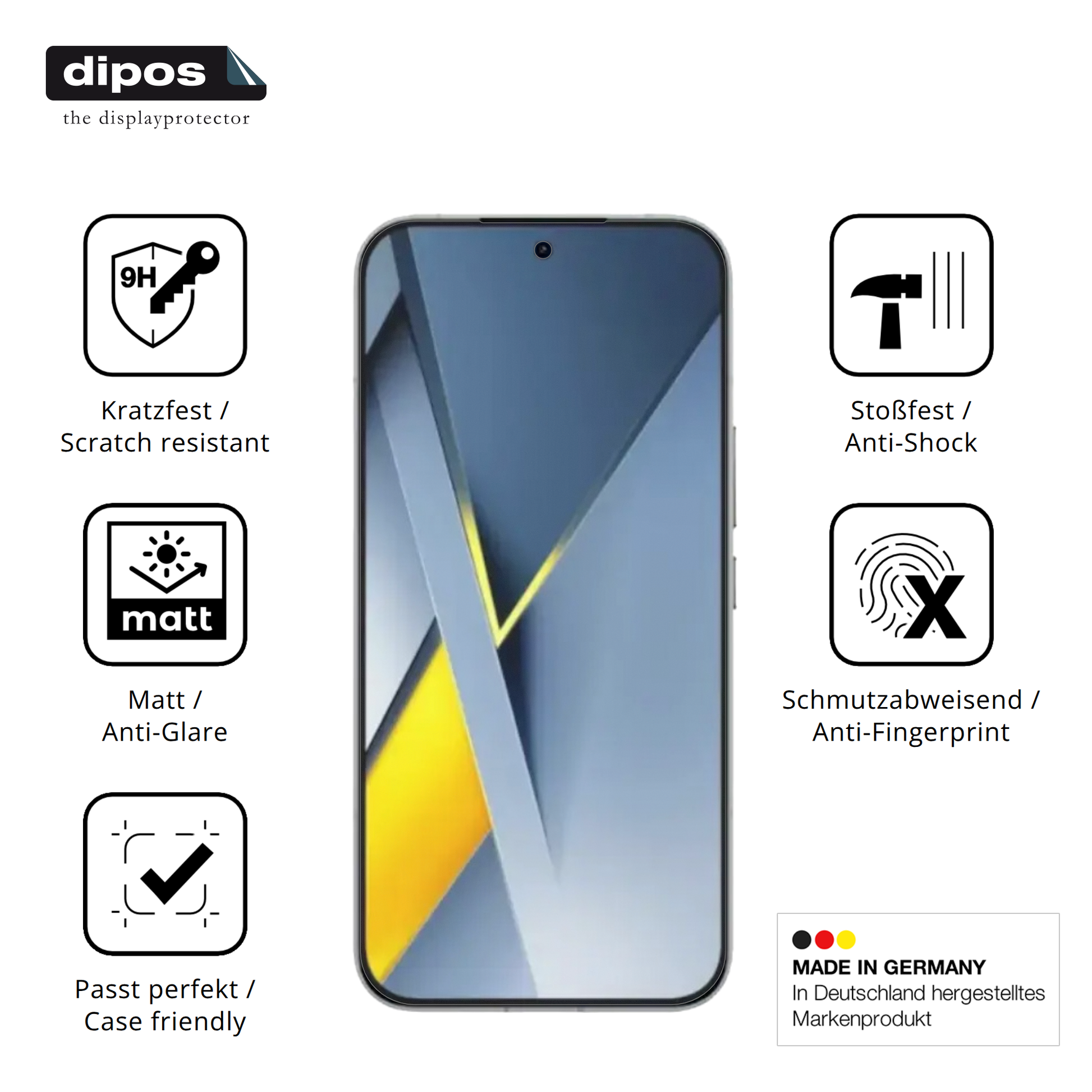 Displayschutz hergestellt in Deutschland, höchste Qualität made in Germany