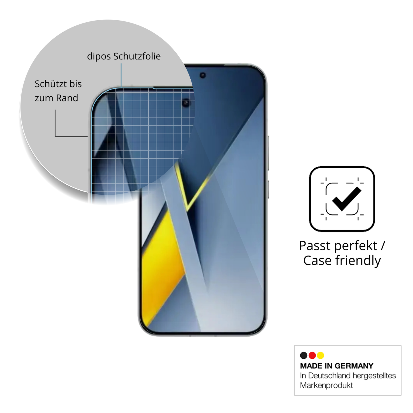 Besonders flexibler Displayschutz mit Anti-Shock-Schicht im Materialmix