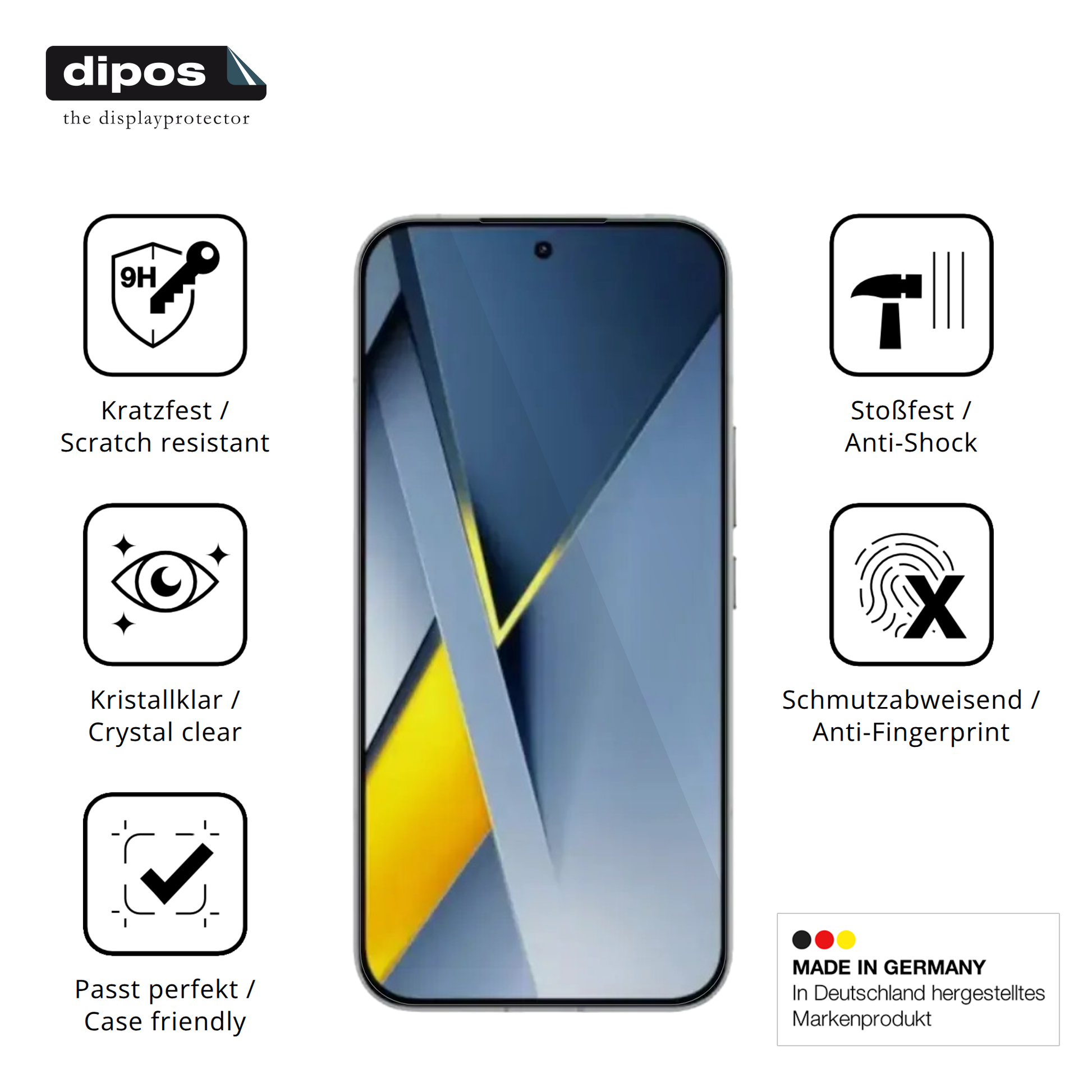 Displayschutz hergestellt in Deutschland, höchste Qualität made in Germany