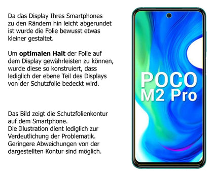 1+1x Screen Protector for Xiaomi Poco M2 Pro Flexible Glass 9H dipos