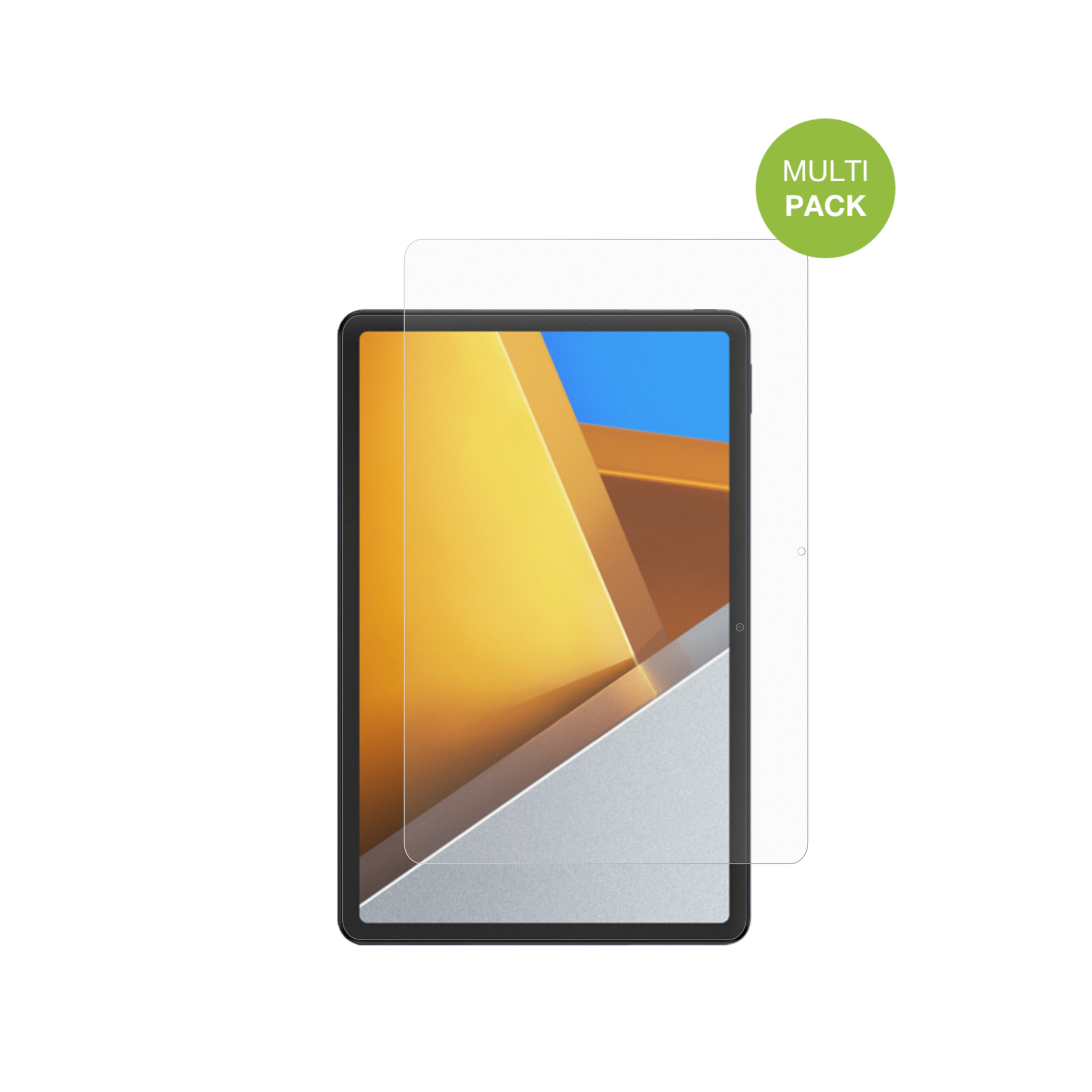 PocoPad M1 mit aufgebrachter dipos Displayschutzfolie, die lästige Fingerabdrücke minimiert