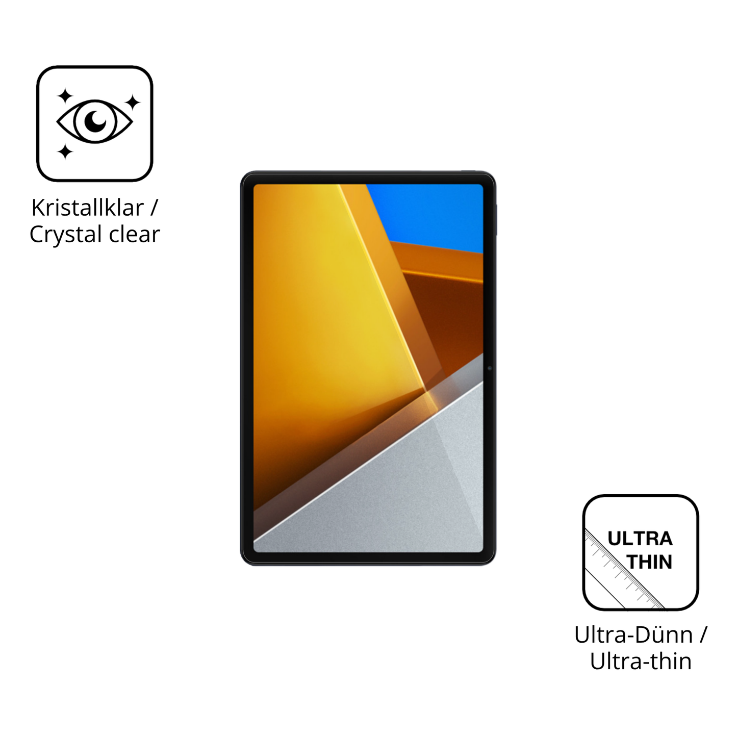 Dünne und klare Folie passend zugeschnitten für Poco Pad M1