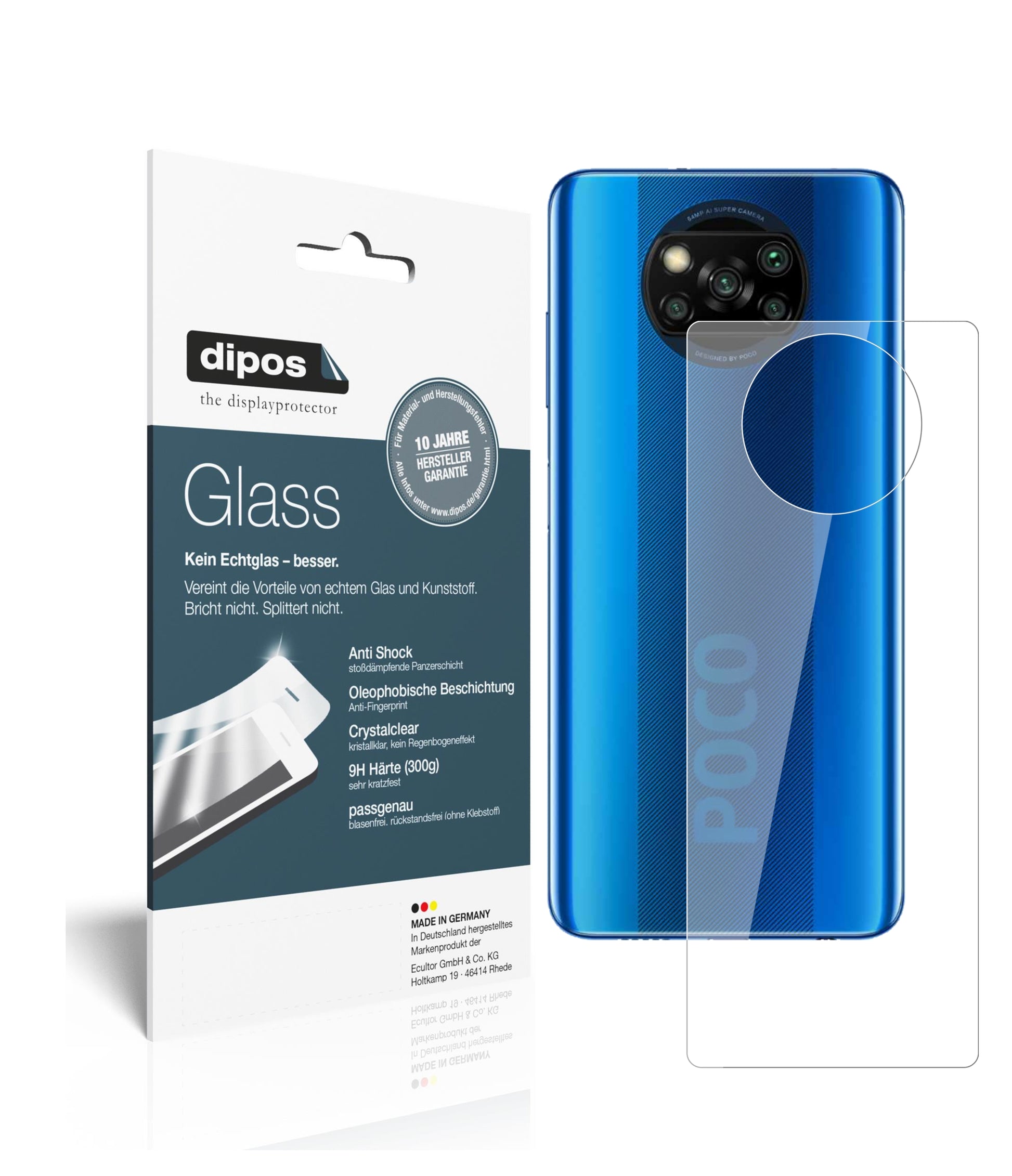 Perfekte Passform und ultimative Qualität: Unser 9H Panzerglas bietet Schutz für Poco-X3 NFC Rückseite