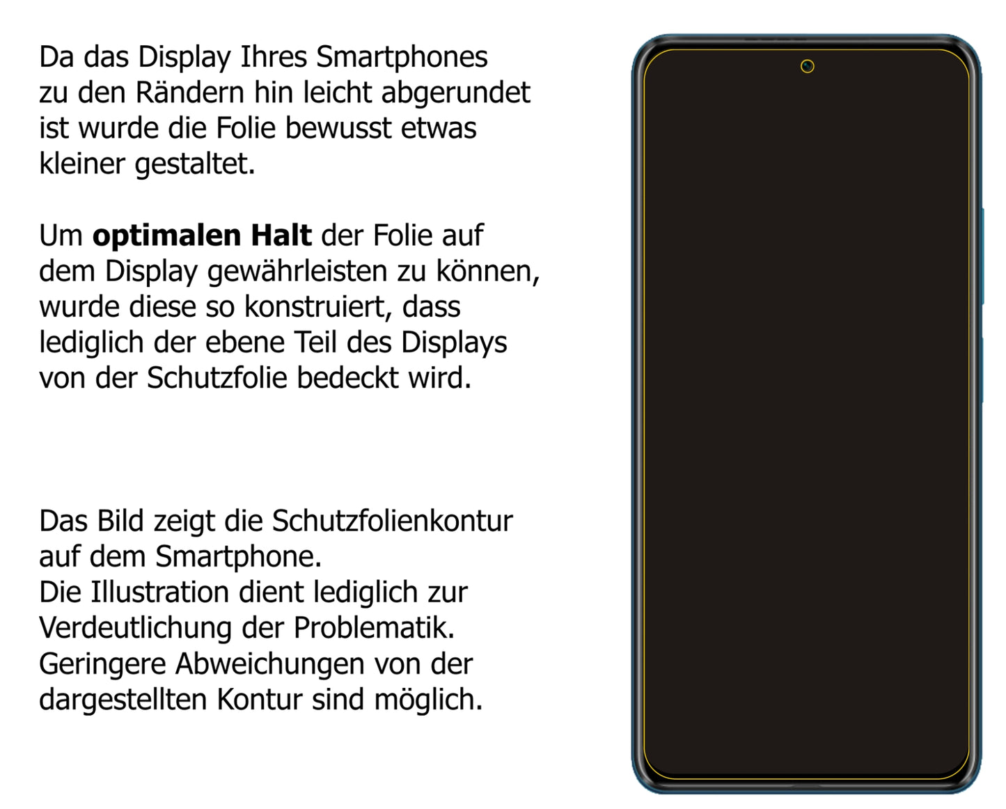 Schutzfolie mit optimaler Passform, zur Verwendung mit Hüllen geeignet