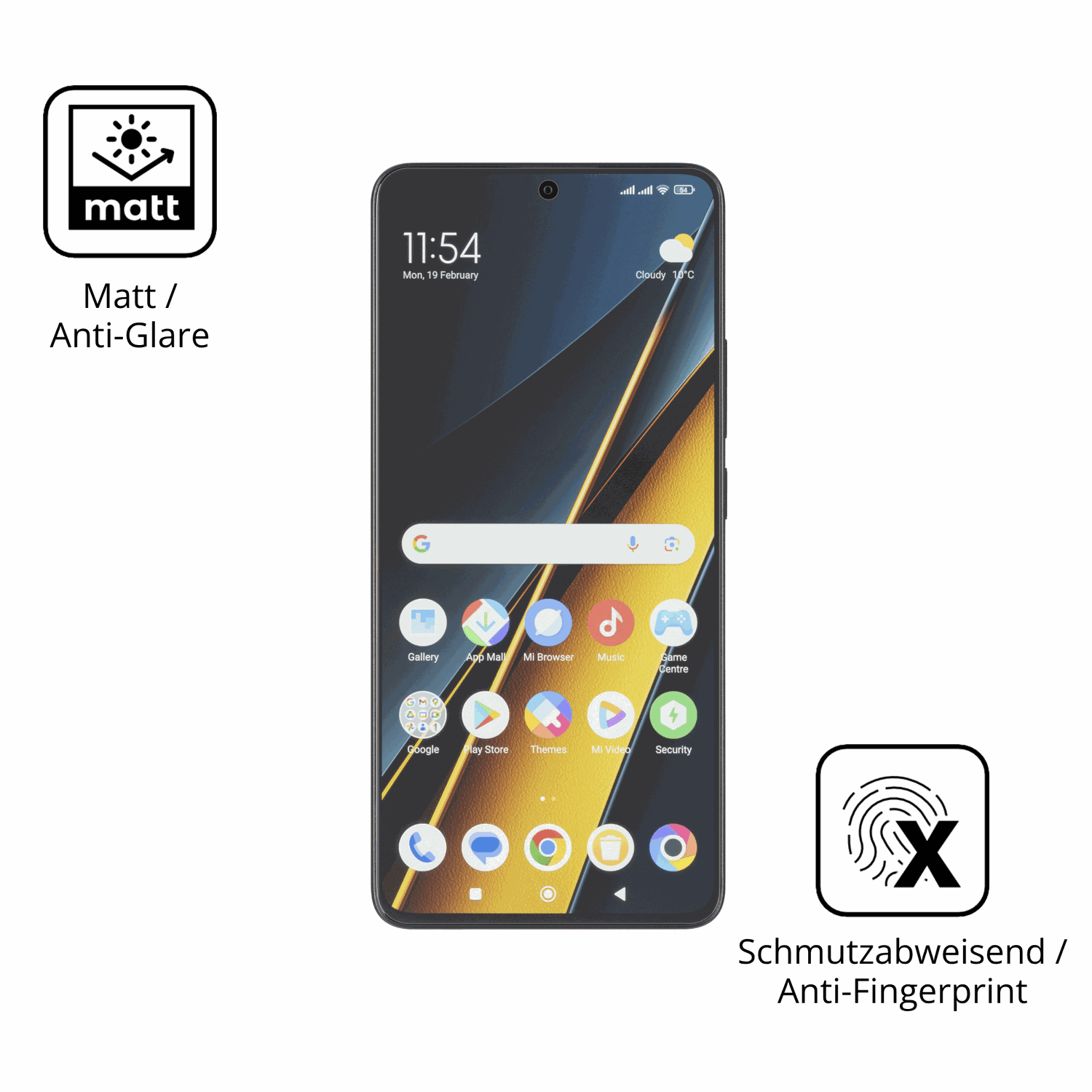 Dünne und entspiegelnde Folie passend zugeschnitten für Poco X6 Pro 5g
