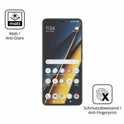 Dünne und entspiegelnde Folie passend zugeschnitten für Poco X6 Pro 5g
