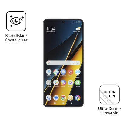 Dünne und klare Folie passend zugeschnitten für Poco X6 Pro 5g