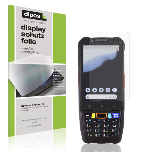 Matte Displayschutzfolie von dipos passend für pointmobile pm68, präziser Zuschnitt und blasenfrei montiert