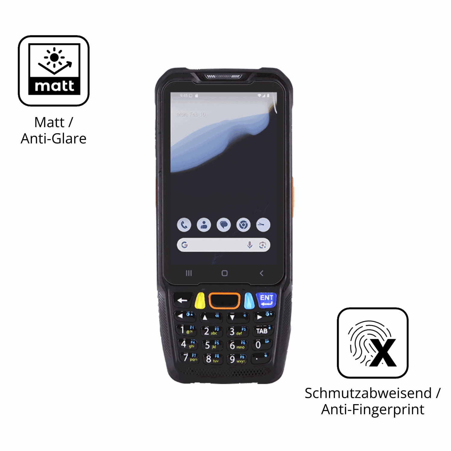 Dünne und entspiegelnde Folie passend zugeschnitten für pointmobile pm68