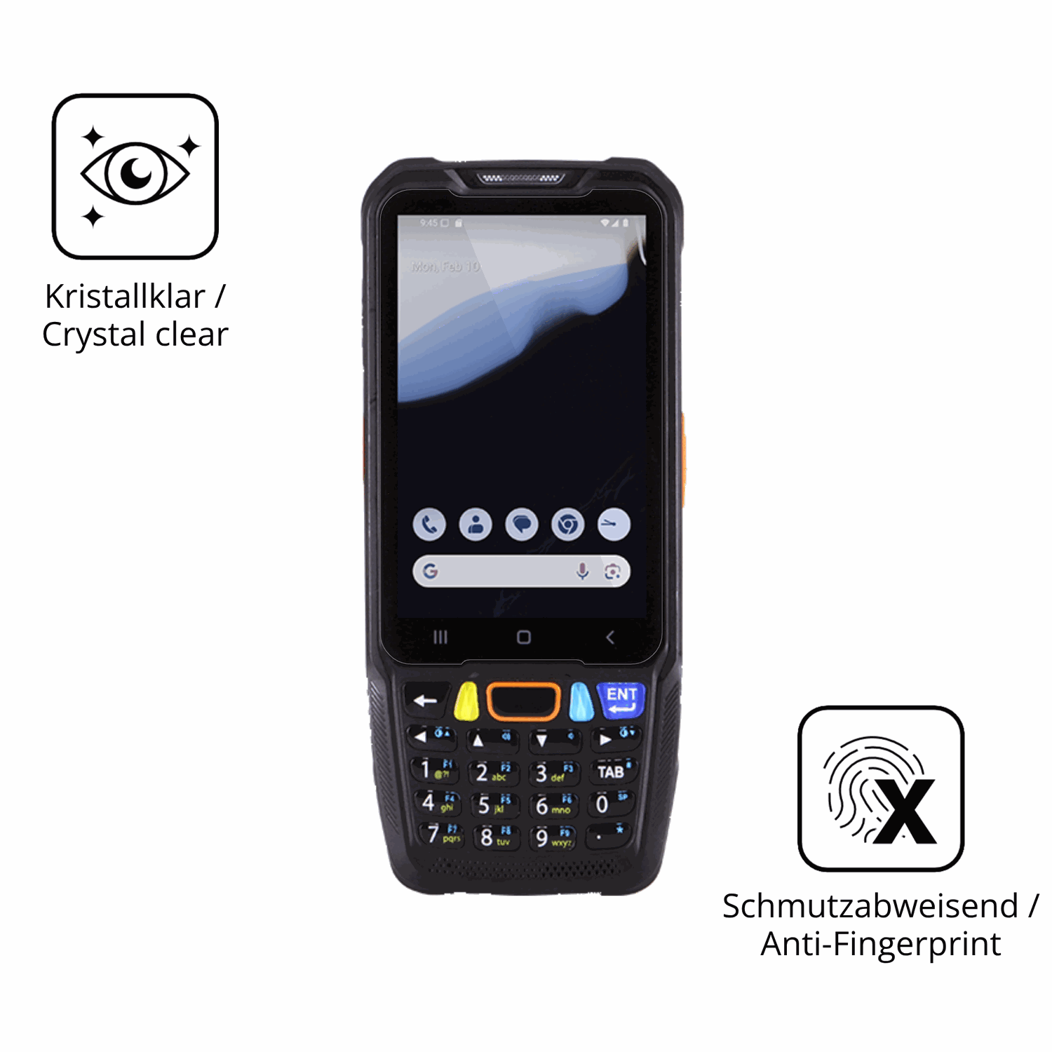 Flexible TPU-Folie passend zugeschnitten für pointmobile pm68, vollständige Abdeckung