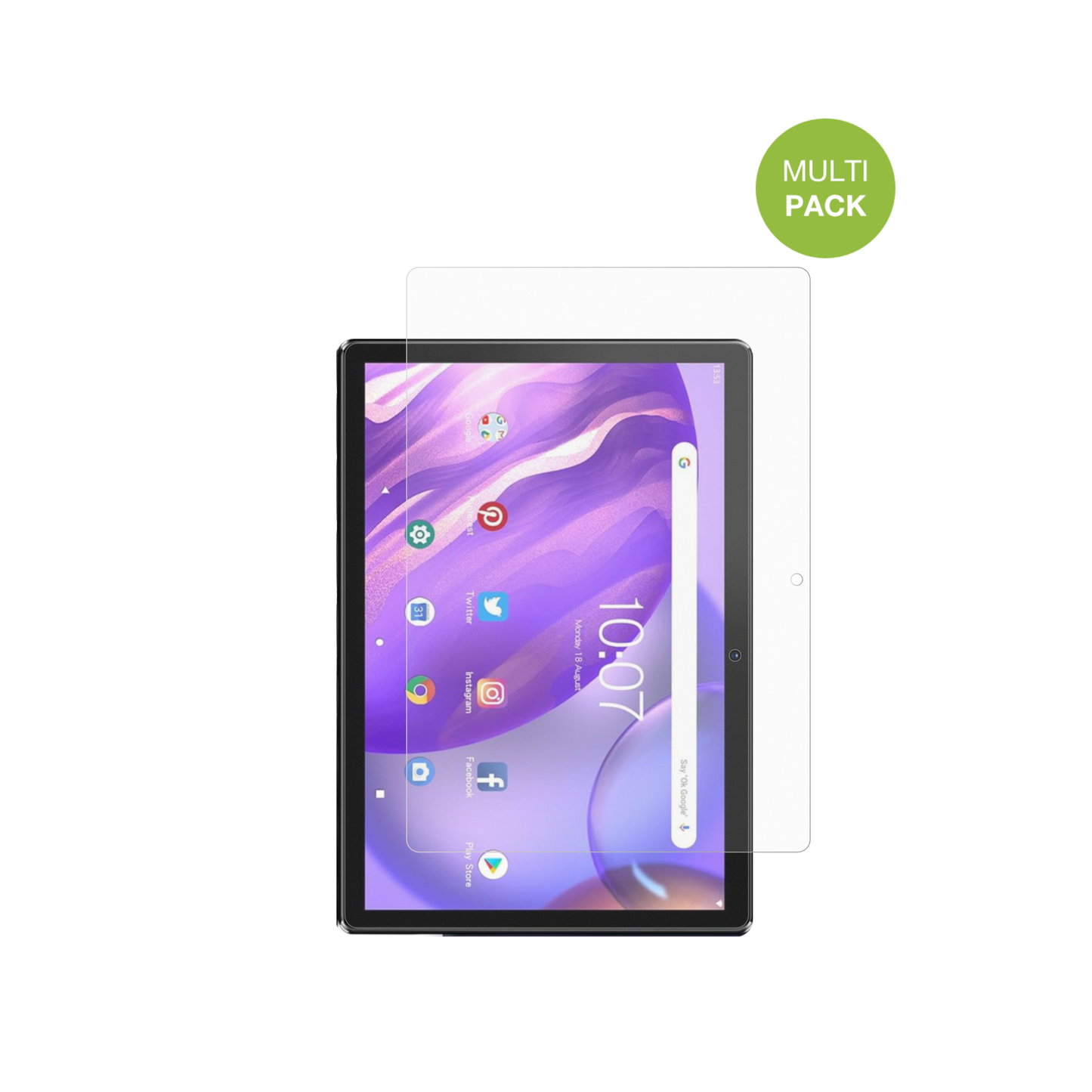 pritomm10 tab 10 plus mit aufgebrachter dipos Displayschutzfolie, die lästige Fingerabdrücke minimiert