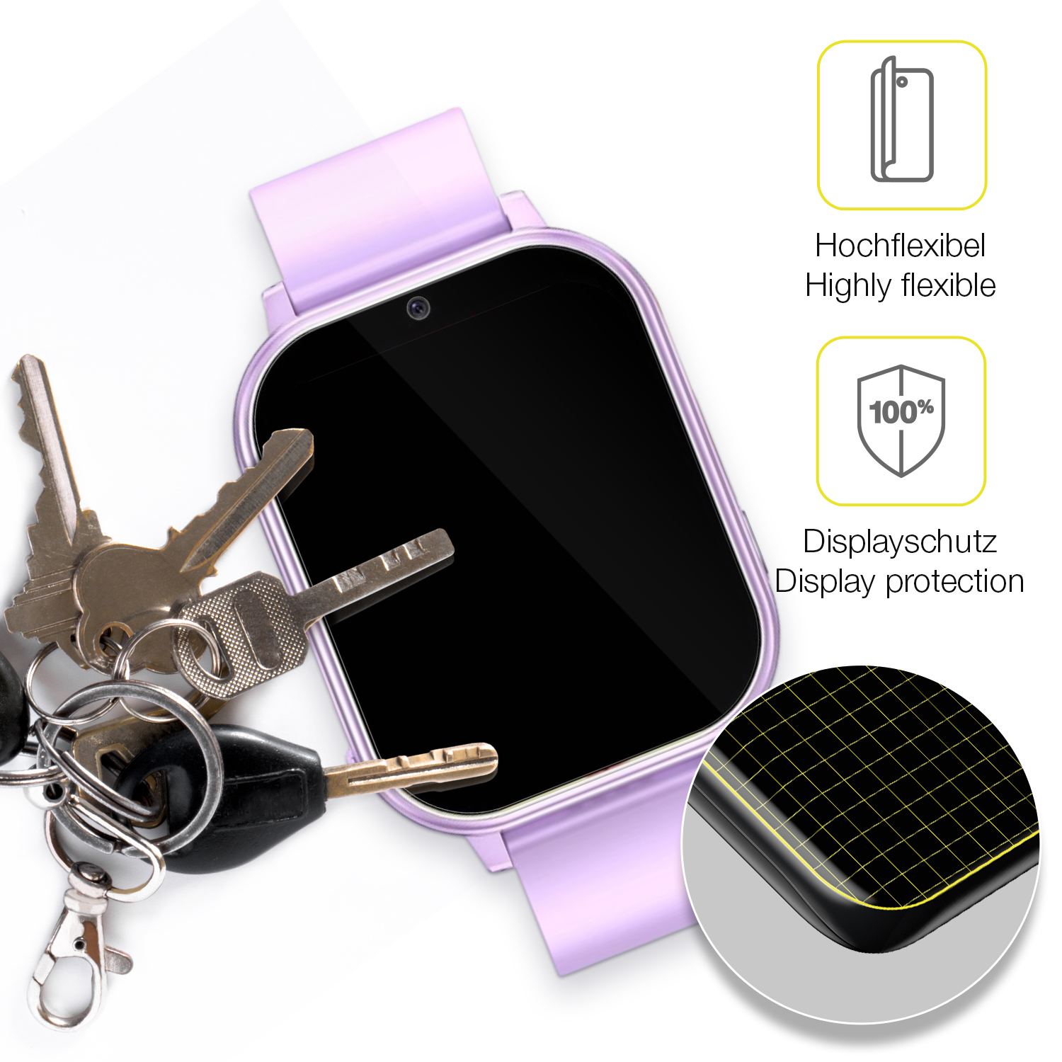 dipos Displayschutz für PTHTECHUS 4G-A22, transparente Oberfläche, geringe Dicke und perfekte Passform