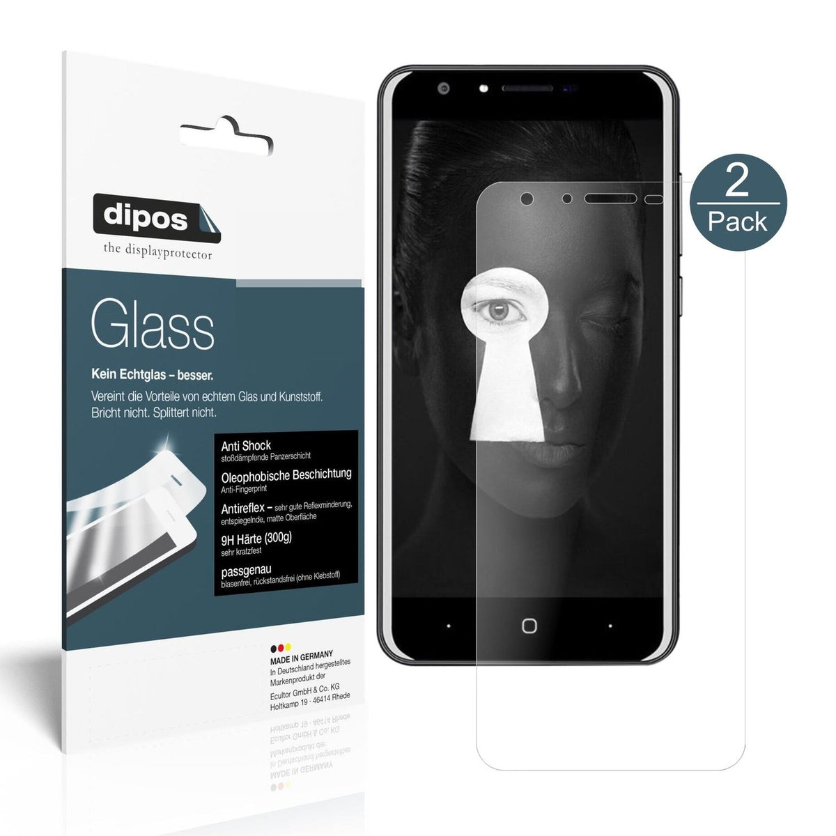 dipos 2x 9H Matte Screen Protector for Doogee Y6