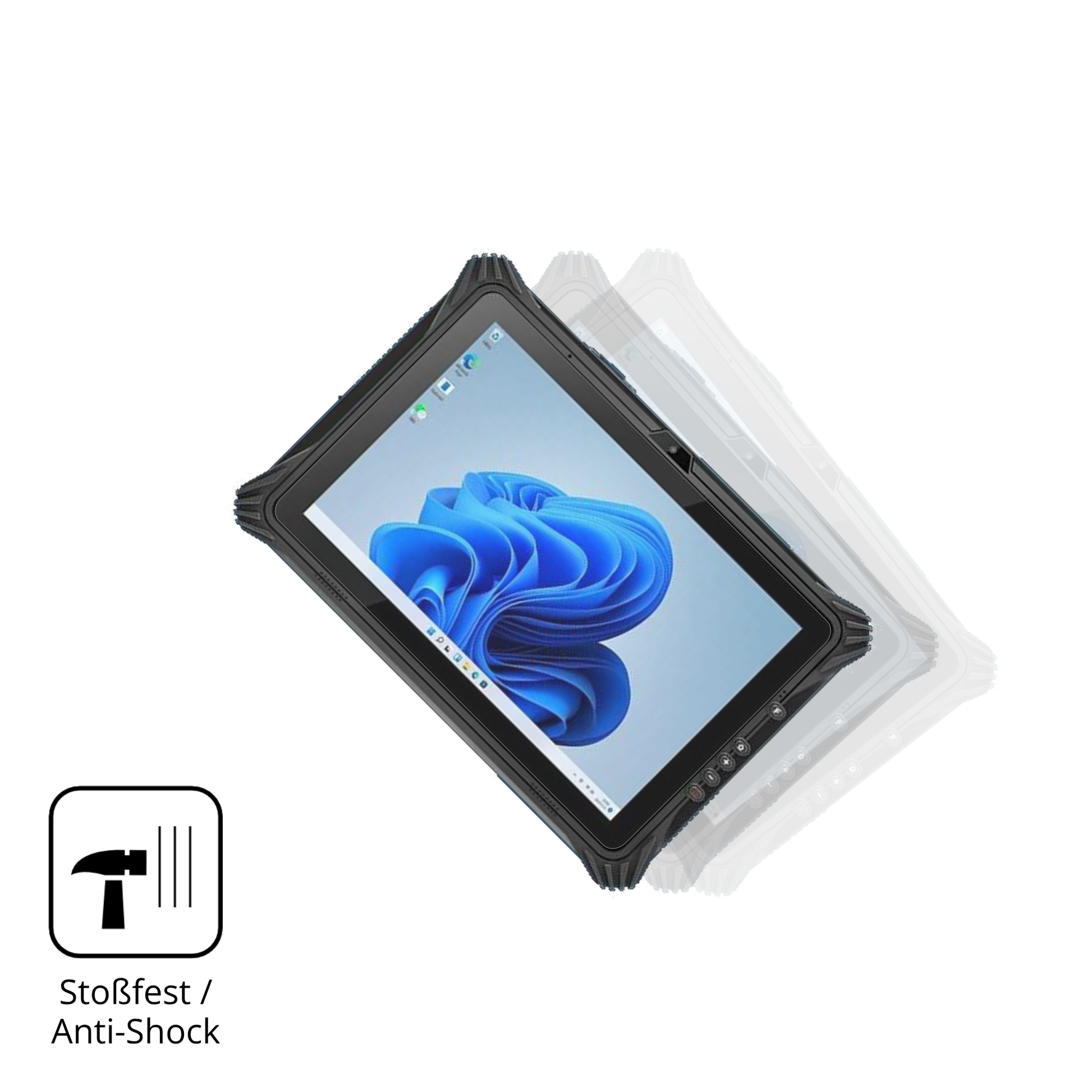 Schutz gegen Kratzer auf dem pulijazrugged tablet Glas durch Schlüssel, Stöße gegen die Tischkante oder Stürze