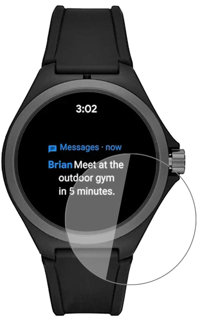 PumaPT9100 Smartwatch mit aufgebrachter dipos Flex Schutzfolie, glasklare Darstellung ohne Einschränkungen