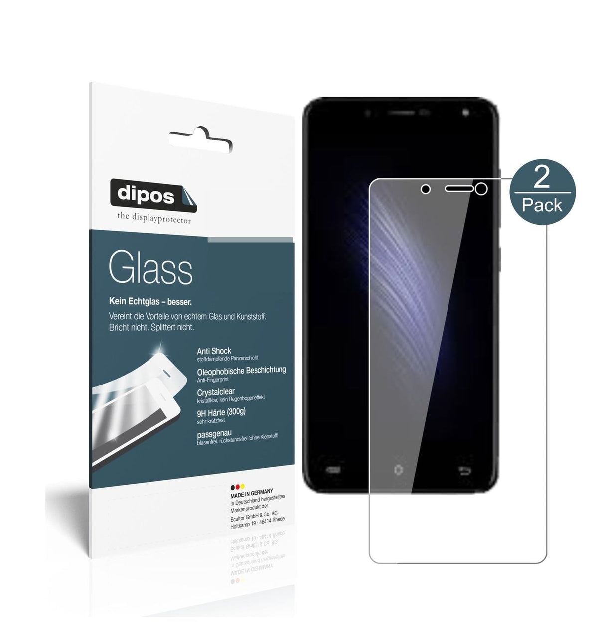 1x 9H Screen Protector for Cubot Hafury Mix 2017 Tempered Glass