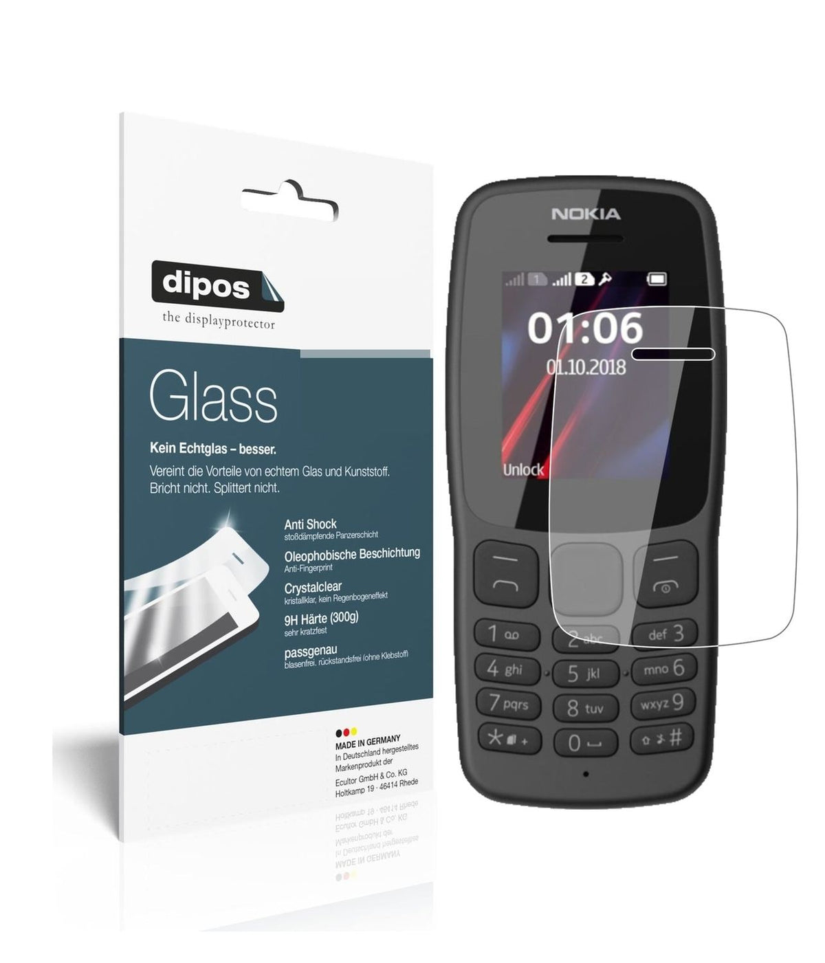 Screen Protector for I Nokia 106 (2018) I Flexible Glass I Film I 9H I dipos