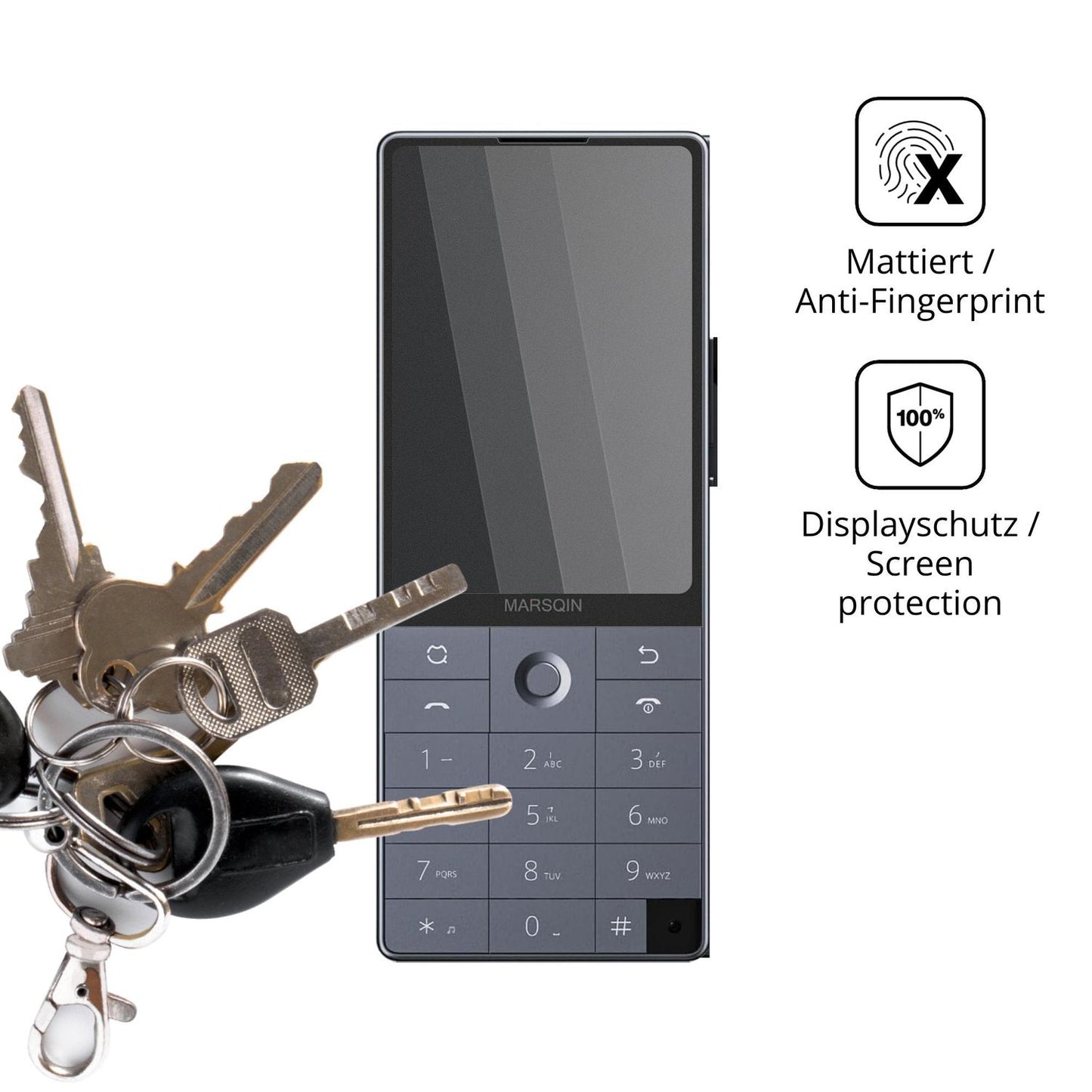 dipos Displayschutz für Qin F25, mattierte Oberfläche, Blickschutzfilter und perfekter Passform