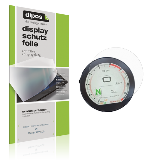 Matte Displayschutzfolie von dipos passend für QJ Motor SRV 600, präziser Zuschnitt und blasenfrei montiert
