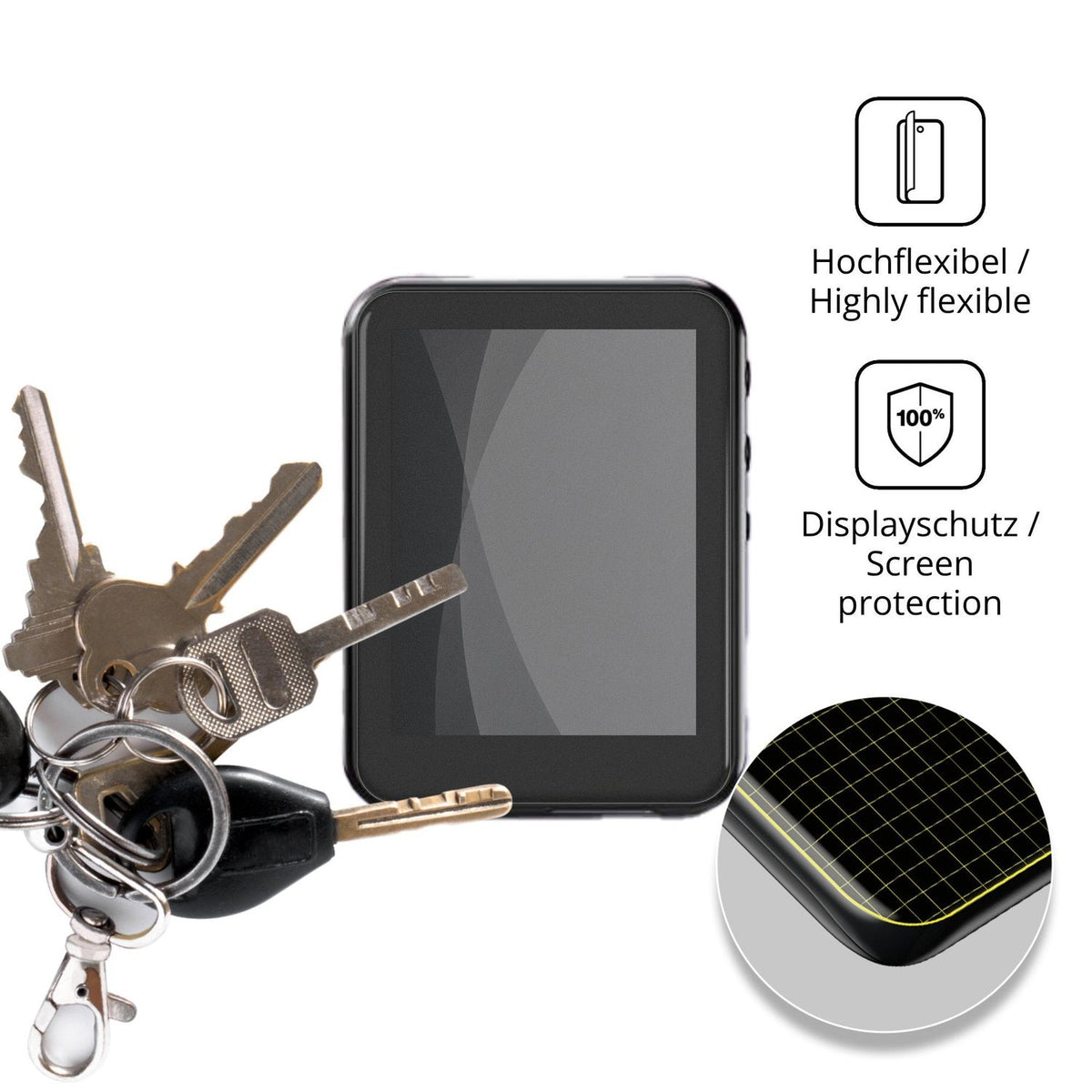 dipos Displayschutz für QNGEE S7, mit Blickschutzfilter und perfekter Passform auch für die Rundungen